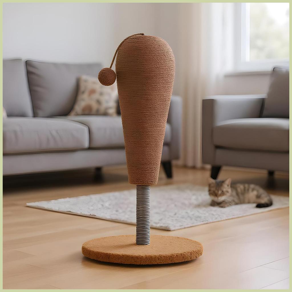 Scratching Post Sisal Post Furniture Protector ของเล่นแบบโต้ตอบพร้อมลูกบอล Suspending สําหรับพื้นที่