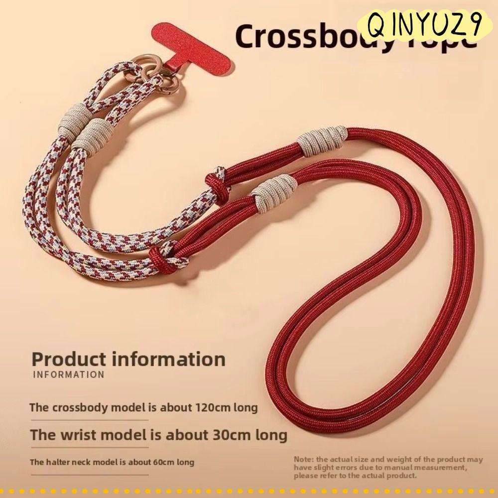 QINYUZ9QX สายคล้องคอ, 3 in 1 120 ซม., สายคล้องโทรศัพท์แบบแขวนแบบถอดได้