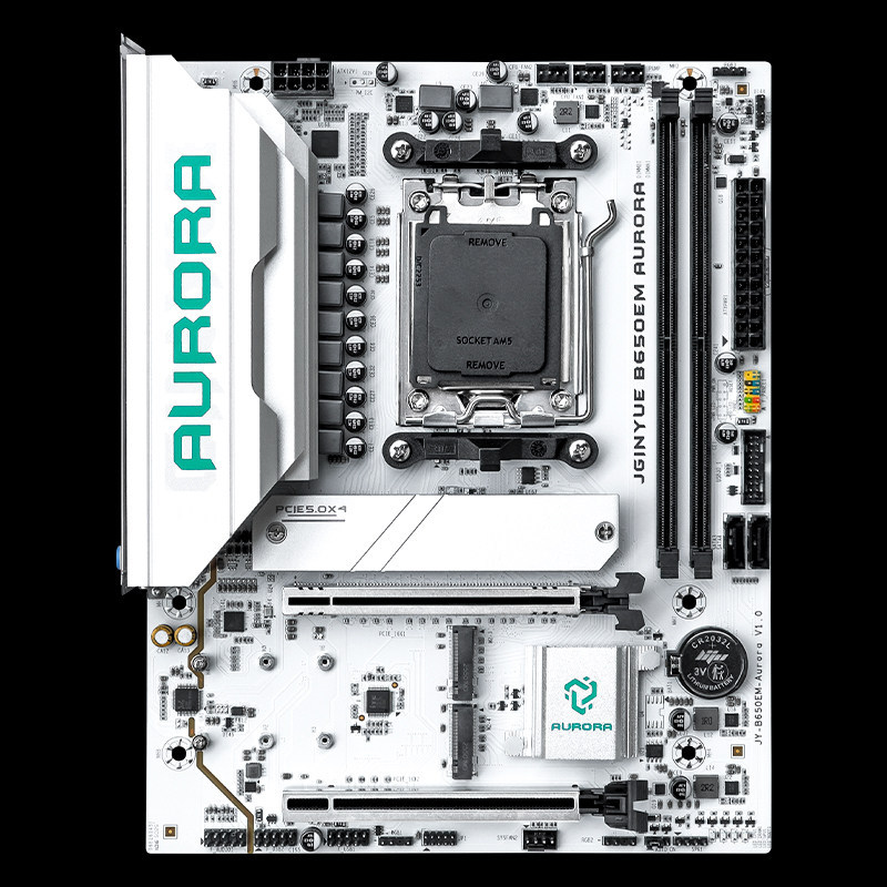 Jingdong B650EM AURORA เมนบอร์ดเกม ddr5 เดสก์ท็อป AM5 รองรับ R5 9700X/7500F