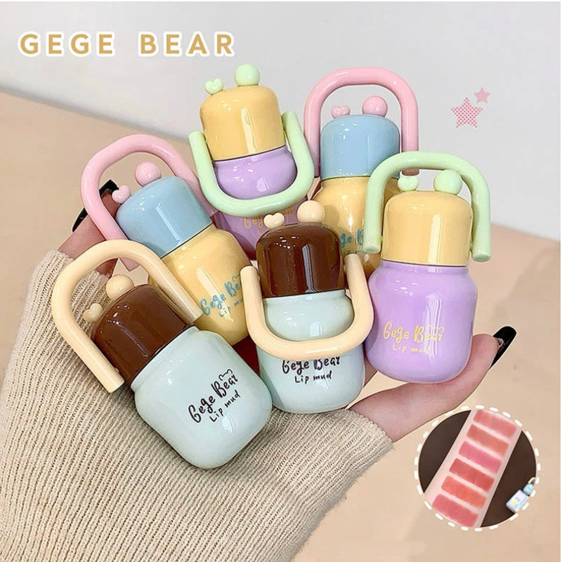 Gege Bear Zhuo Niu Pot Long Lasting Lip Mud Velvet Matte Cute Girls Lipstick