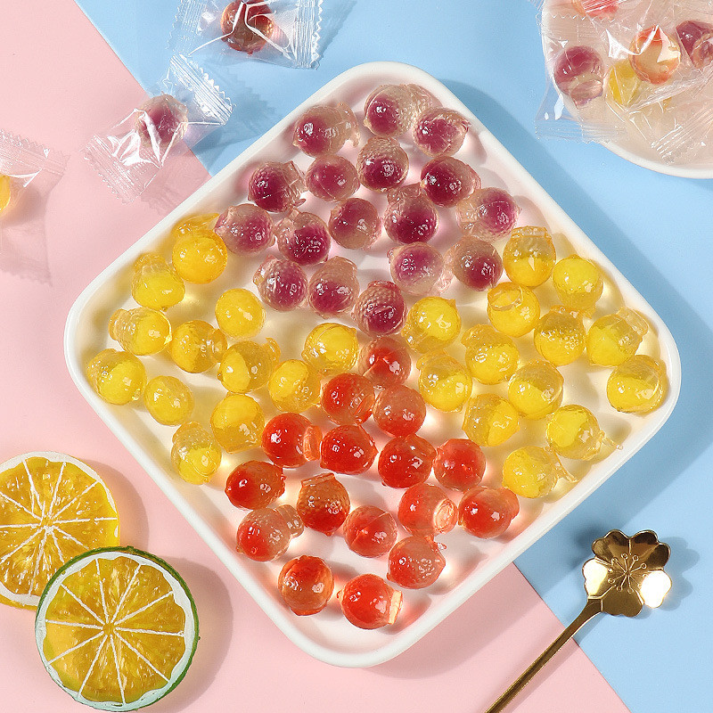 ลดราคา Pop Pulp Gummy Candy Filled รสผลไม้ Gummy Grape Strawberry Mango Candy Snack Gummy Candy Bulk