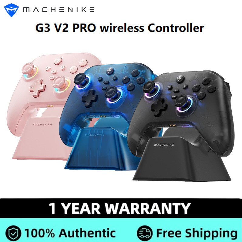 Machenike G3 V2 PRO Series เกมแพดไร้สาย Tri-Mode พร้อมแท่นชาร์จ, ทริกเกอร์เอฟเฟกต์ฮอลล์ | จอยสติ๊กเอ