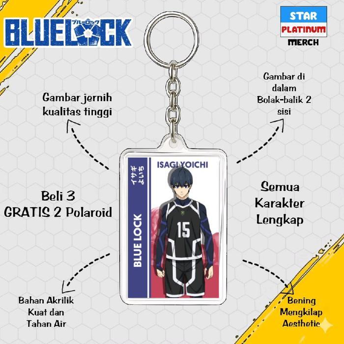 Gantungan Kunci Blue Lock - พวงกุญแจ Blue Lock - Ganci Anime - Gantungan Kunci Nagi - Kaiser - Isagi - Rin -