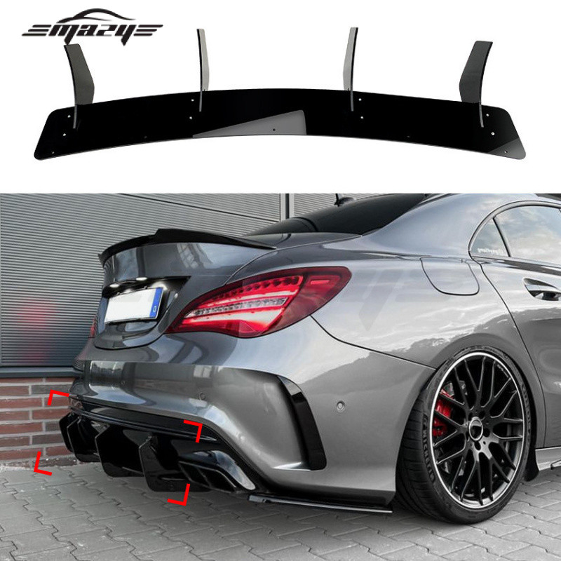 เหมาะสําหรับ Benz CLA45 AMG C117 2016-2019 Tail Lip ด้านหลังสปอยเลอร์ Air มีดด้านหลังใบมีดการปรับเปลี่ยน