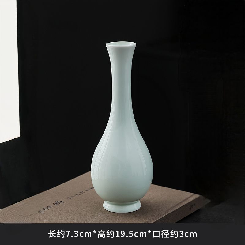 Leak-Picking White Porcelain Guanyin แจกันหยกแจกันบริสุทธิ์การจัดดอกไม้แจกันคอยาว Slim-Mouth Celadon แจกันขนาดเล็กสําหรับ Budd ราคา ถูกที่สุด ดีลบีเคเค แกลเลอรีภาพที่ 9