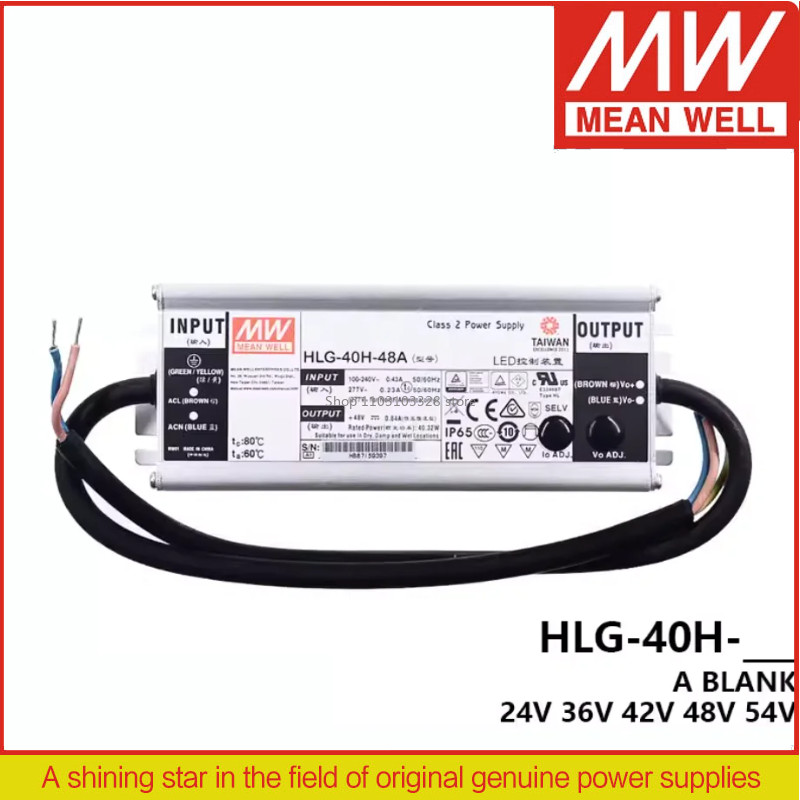 MEAN WELL แหล่งจ่ายไฟ LED HLG-40H HLG-40H-12A HLG-40H-15A HLG-40H-24A HLG-40H-30A HLG-40H-36A HLG-40