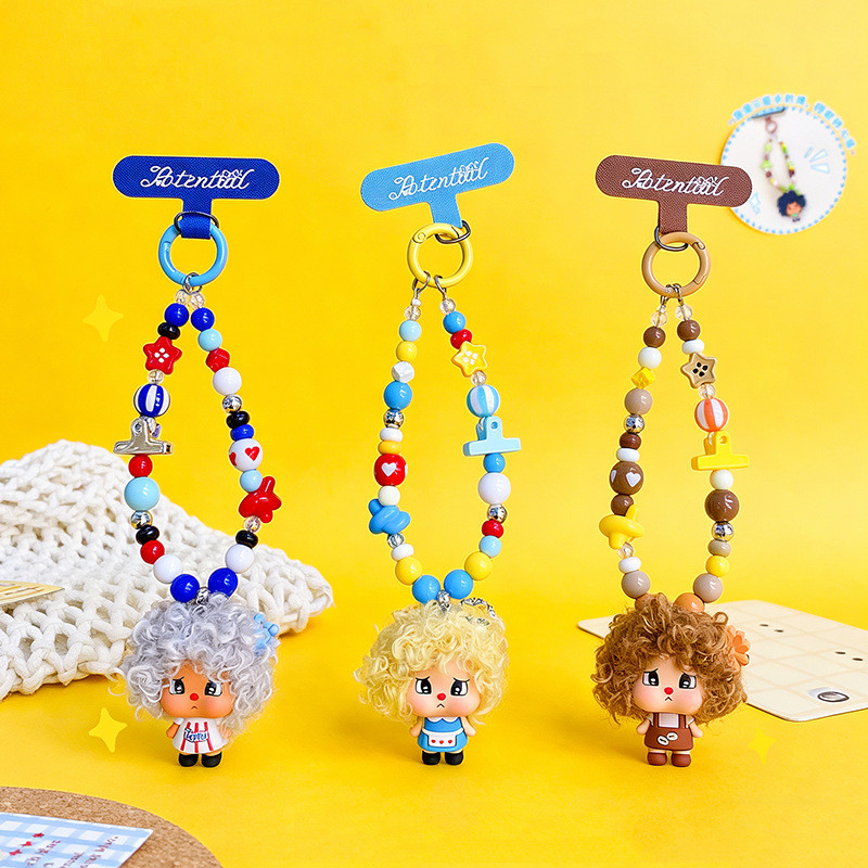 ผมหยิก Crybaby โทรศัพท์เชือกเส้นเล็ก DIY โซ่ CCD สายคล้องกล้องจี้ตุ๊กตาน่ารักพวงกุญแจป้องกันการสูญหาย