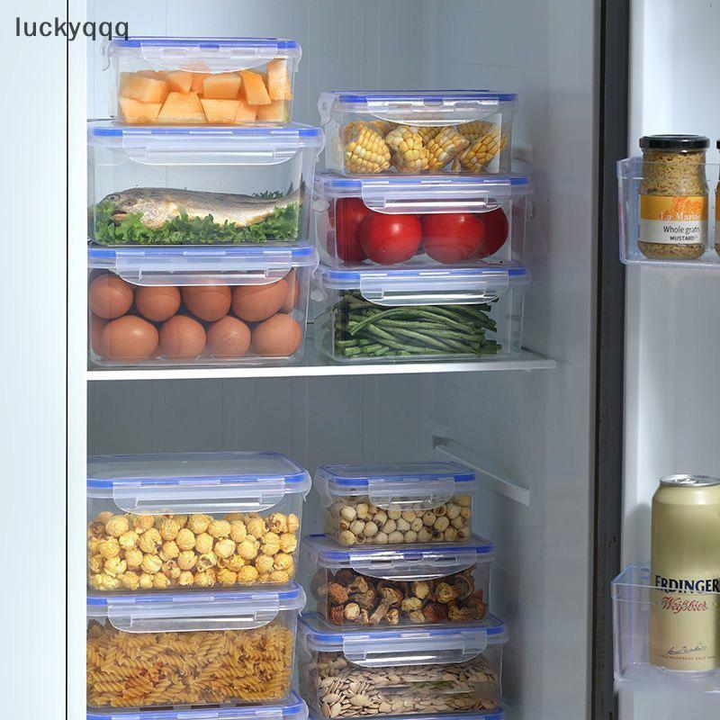 Luckyqqq 550/1000/1500/2500ml ตู้เย็นกล่องเก็บอาหารพร้อมฝาปิดพลาสติก เตรียมอาหารกล่องเก็บความสดกล่องปิคนิคได้ดี