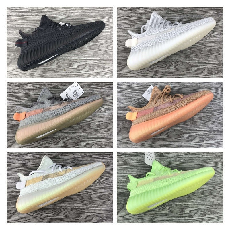 6 สี Yeezy Sply 350 V2 Boost Limited Edition สีขาวลายม้าลาย yezzy UV รองเท้าวิ่งผู้ชาย BPD5