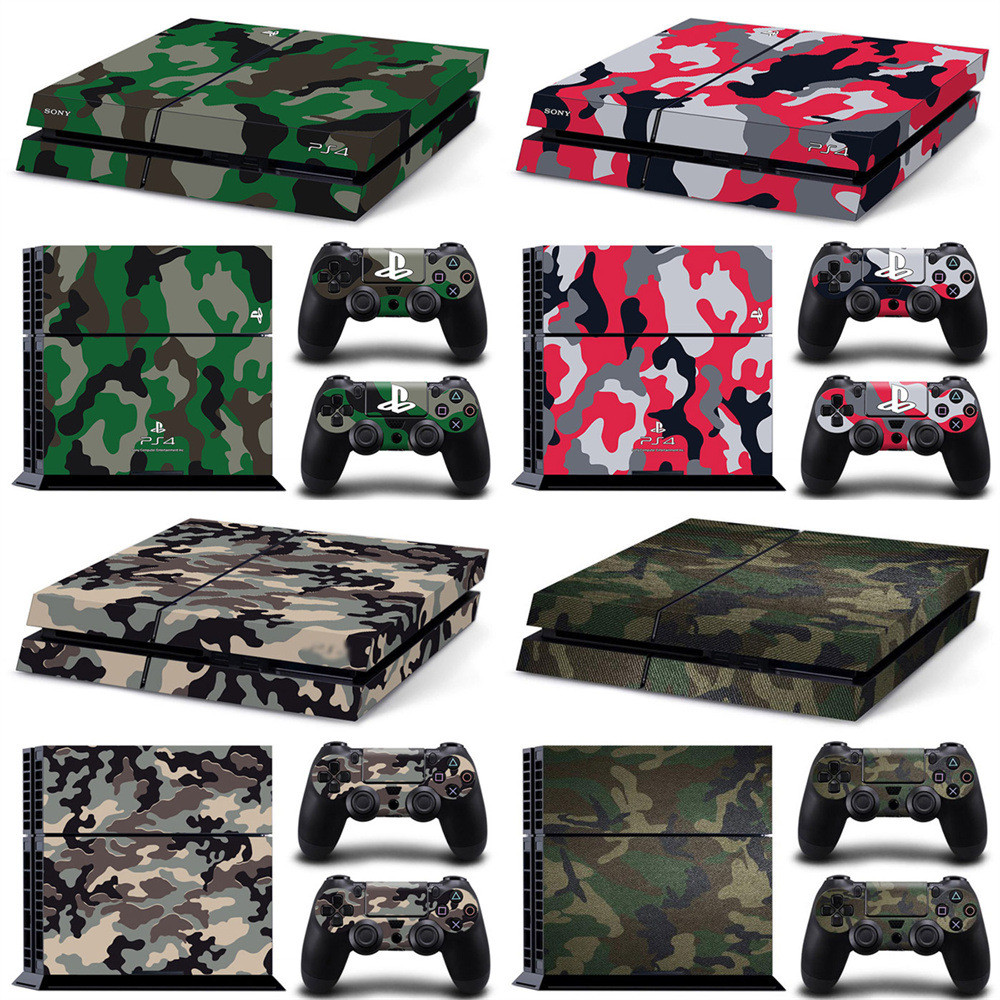 P PS4 ฟิล์มสติกเกอร์ PS4 Body สติกเกอร์เกมคอนโซลสติกเกอร์ 2 จับสติกเกอร์ PS4 สติกเกอร์Camouflage Cre