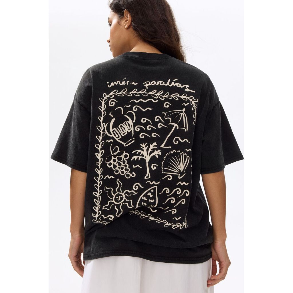 H&M(เอชแอนด์เอ็ม) เสื้อยืดโอเวอร์ไซส์ลายพิมพ์ขนาดใหญ่ ผู้หญิง 1314592_4