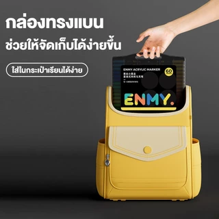 ENMYปากกาอะคริลิค กล่องสีดํา 24/36/48/60สี ปากกามาร์กเกอร์อะคริลิค Acrylic marker กันน้ำ หัวนุ่ม