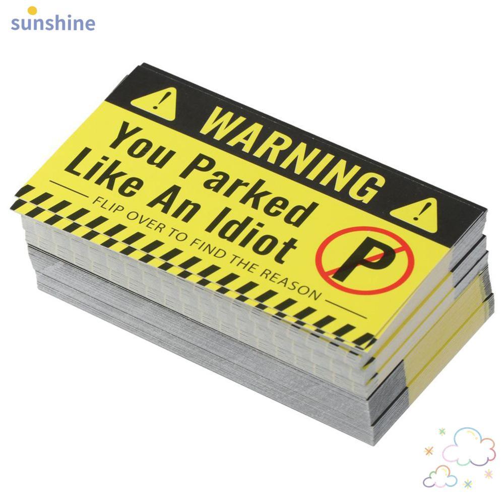 SSUNSHINE 100 ชิ้นการ์ดที่จอดรถ, 3.5 x 2 นิ้วตลกการ์ดที่จอดรถไม่ดี, คุณจอดเช่นการ์ด Idiot กระดาษแข็ง