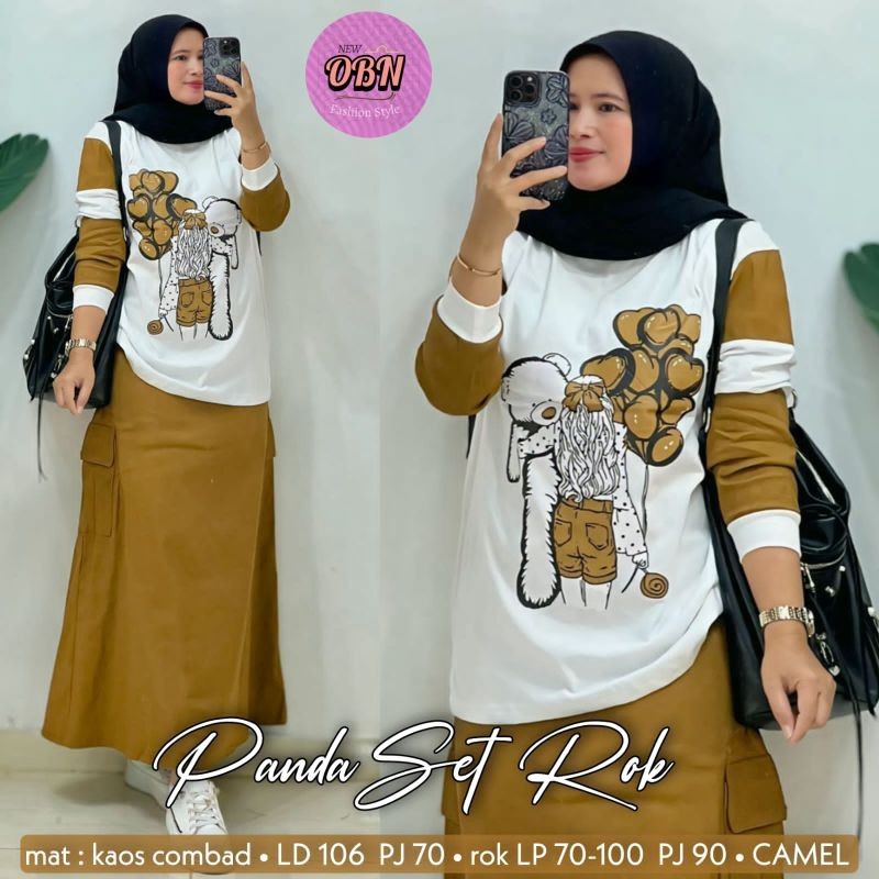มีกลุ่มของผู้ขายขอคน kke er Elrumi PANDA SET SKIRT OBNSET CARGO SKIRT FULL COMBED COOL COMFORTABLE e