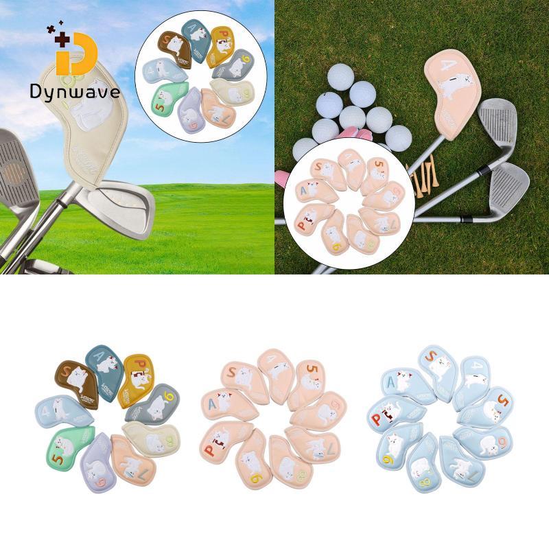 Dynwave 9x Golf Iron Covers Set 4,5,6,7,8,9,A,S,P Golf Clubs Protective Golf Club Head Covers Gift f