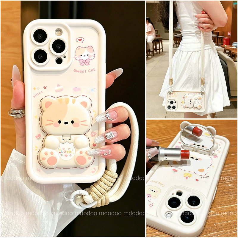 Makeup Mirror Stand เคส For OPPO Reno 16 16F 15 Pro Max 15F 8T 8Z 6Z 5Z 5G 7Z 8 7 6 5F 5 Lite 4 4G A