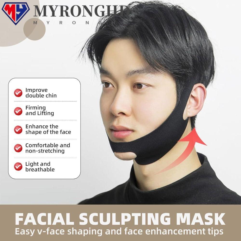MYRONGHD V-Line Lifting, Reusable Double Chin Reducer Face Shaper, ของขวัญหย่อนคล้อย Skin Relief Elastic Band Keep Mouth ปิด Anti Snoring สายรัดคางสําหรับกระชับผิว