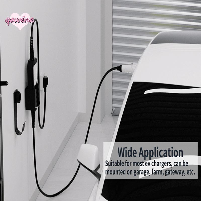 [qowine] EV Charger Holder Wall Mount Kit EV Charger Holster Do สําหรับ SAE J1772 Connector J-Hook E