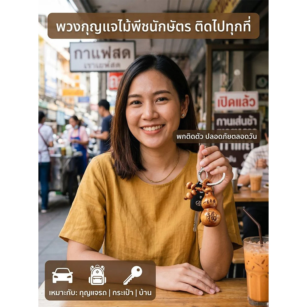 🎁สินค้าขายดี🎁 พวงกุญแจ/ไม้พีช ดีไซน์สวยงาม พกพาสะดวก ของขวัญสำหรับทุกคน หลากสี ใช้งานง่ายในชีวิตประจำวัน