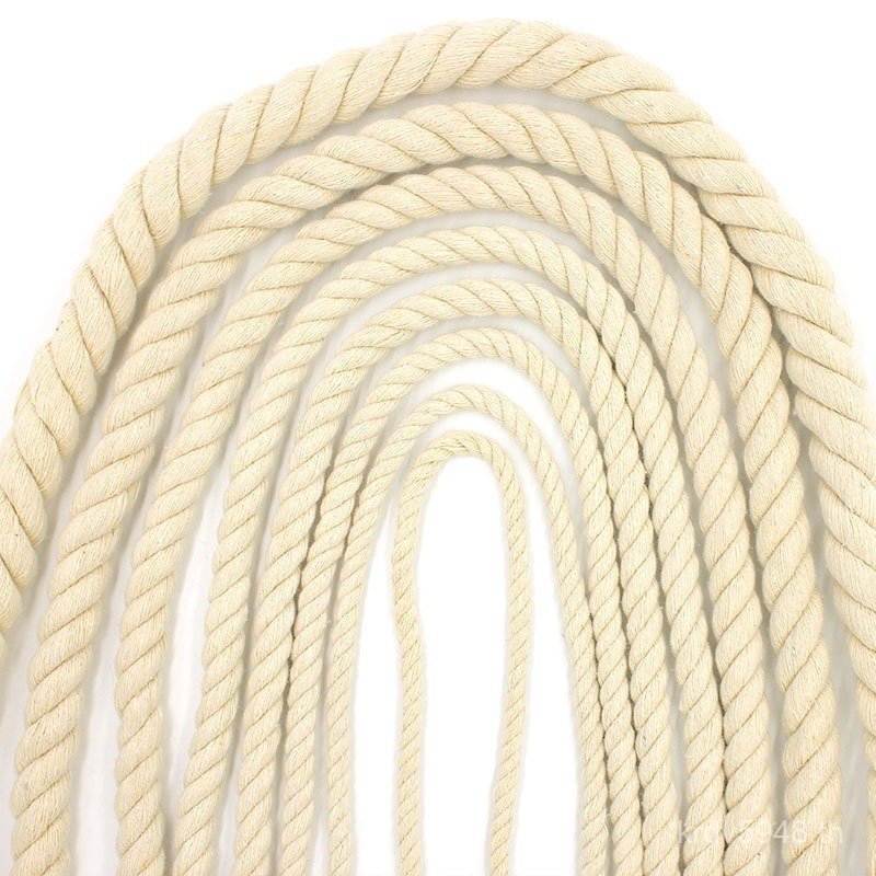 6mm10mm Ben Cotton Bundled Twisted Rope 5mm7mm20mm White Tug-of-War Rope Strap Ready Stock Rope Twis