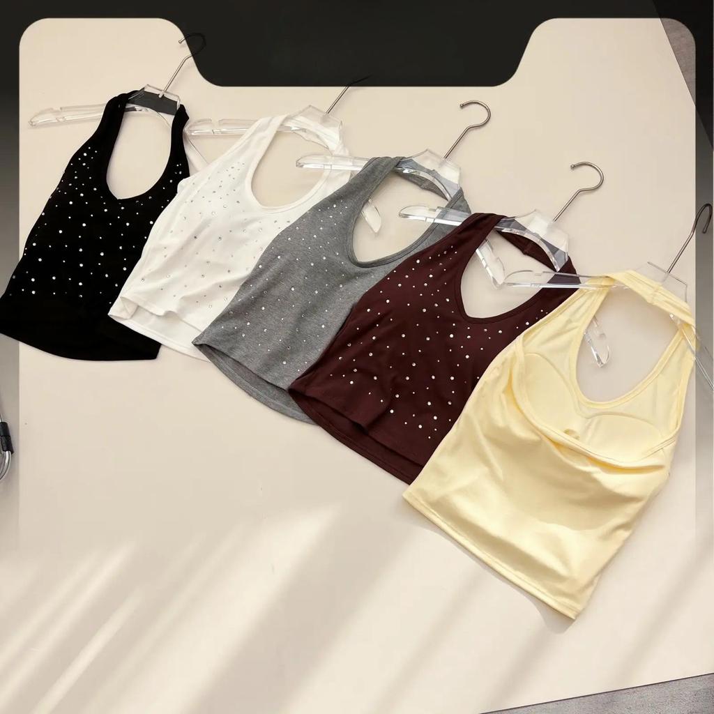 เสื้อสายเดี่ยวเปิดหลังประดับเพชรเทียม, บราเสริมฟองน้ำ, เสื้อสายเดี่ยวเปิดหลังระยิบระยับ, เสื้อสายเดี่ยวเปิดหลังสำหรับผ