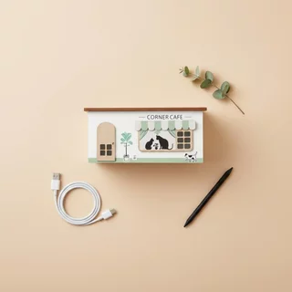 Tidy & Organizing กล่องการจัดการสายไฟไม้ ดีไซน์กลวงออก ที่จัดระเบียบสายไฟดีไซน์คาเฟ่สําหรับสํานักงาน ห้องนั่งเล่น