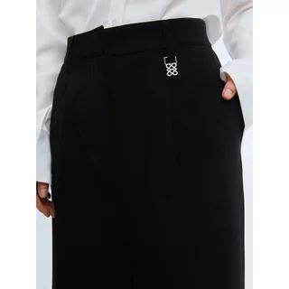 [Pomelo] กางเกงขากว้างแต่งโลโก้ / Logo Wide Leg Trousers