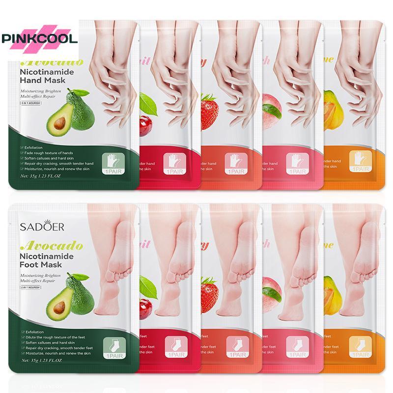 PINKCOOL 1 คู่ SADER Fruits Foot Mask Moisturizing Foot Peeling Mask Exfoliating For Feet Spa Pedicu