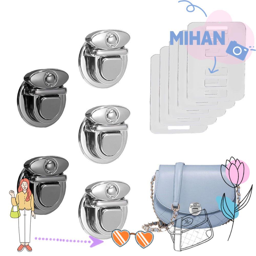 MIHAN 1/5 ชิ้น Clasp อุปกรณ์เสริม DIY หัวเข็มขัดปิด Snap ฮาร์ดแวร์โลหะล็อคสําหรับกระเป๋าถือ Totes