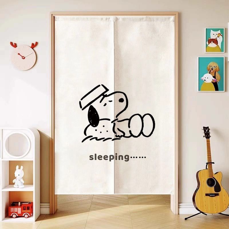 Cartoon Snoopy Door Curtain Partition Curtain Children's Room Bedroom Household Half Curtain Kitchen