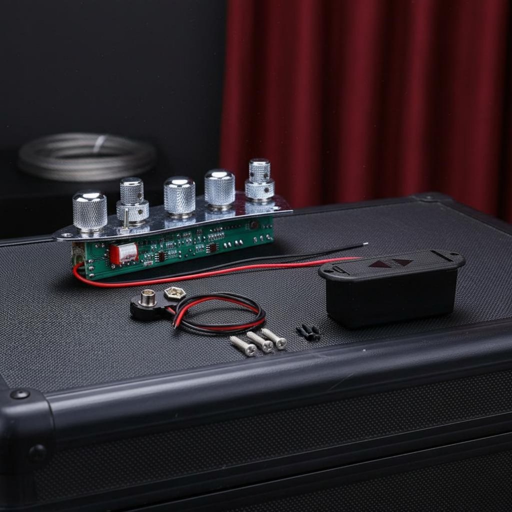ติดตั้งง่าย 5-Knb Active Bass Preamp Long-Lasting Bass Preamp แผ่นควบคุมสําหรับ Luthiers