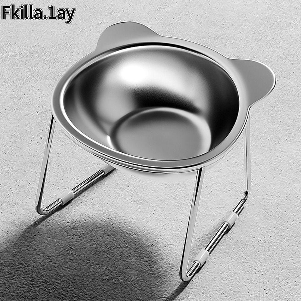 ถ้าKILLA1 ชามแมวเอียงสูง 15° ชามอาหารแมว, ยกมั่นคง 304 สแตนเลสคอยามอุปกรณ์สัตว์เลี้ยงสําหรับลูกสุนัขและแมว