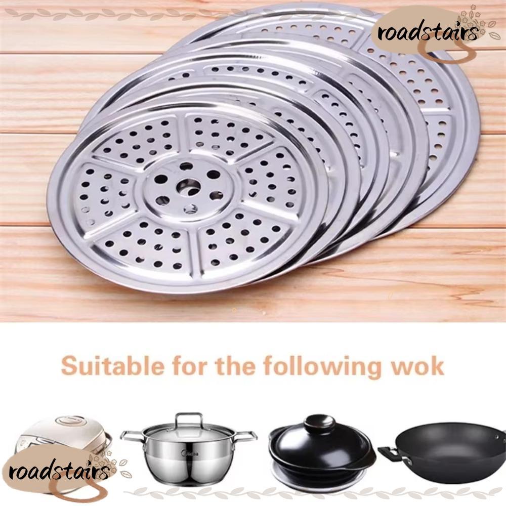 ROADSTAIRS หม้อไอน้ําแผ่นนึ่ง, ช่องกลม Gadgets ครัว Steamer, 16-34 ซม.หม้อหุงสแตนเลส Canning Rack