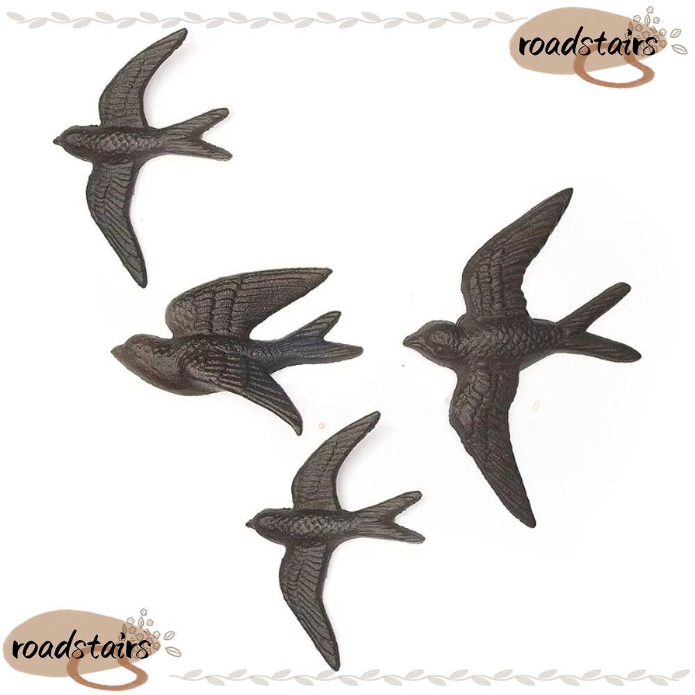 ROADSTAIRS Swallow Cast Iron เครื่องประดับ, DIY Decor สีดําเหล็กหล่อ Swallow, Creative Cast Iron Swa