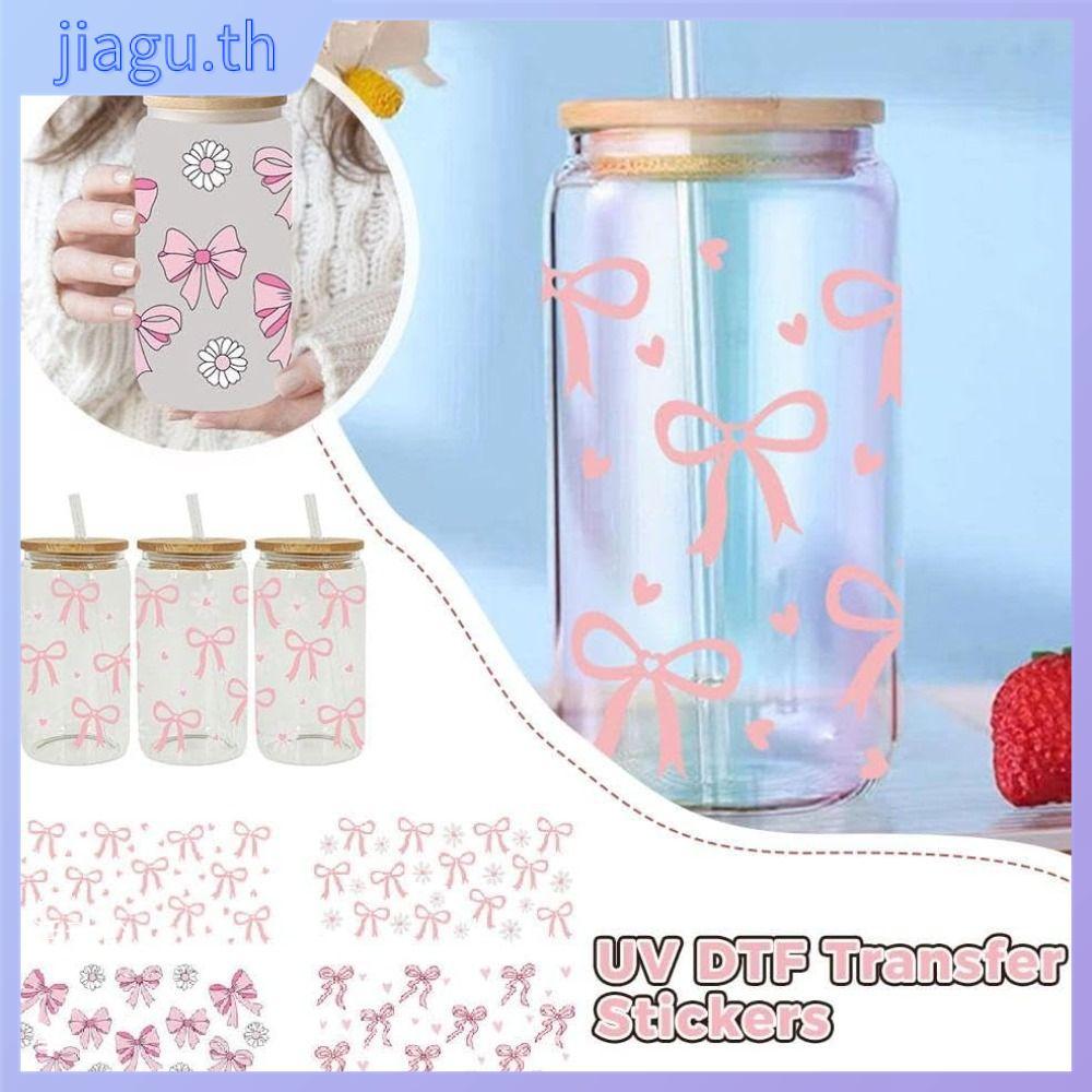JIAGU Wrap Stickers, Smooth UV DTF Transfer Sticker, Diy กันน้ําขวดน้ําสติกเกอร์สําหรับถ้วยแก้ว 16Oz