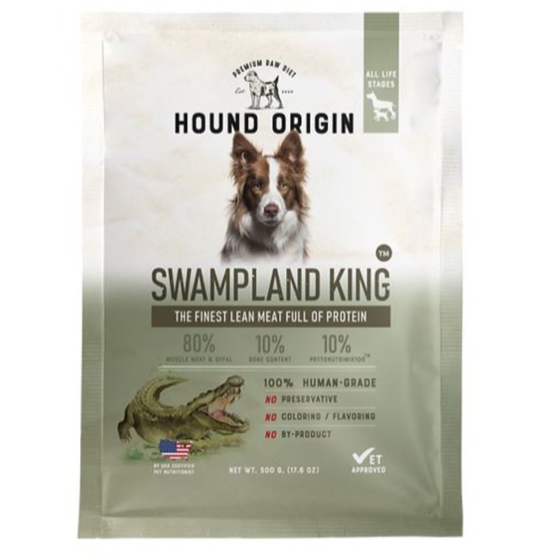 Hound Origin ฮาวด์ ออริจิ้น อาหารบาร์ฟสูตรสว้อมแลนด์คิง 500 g Barf Swampland King [หมายเลขบาร์โค้ด 8