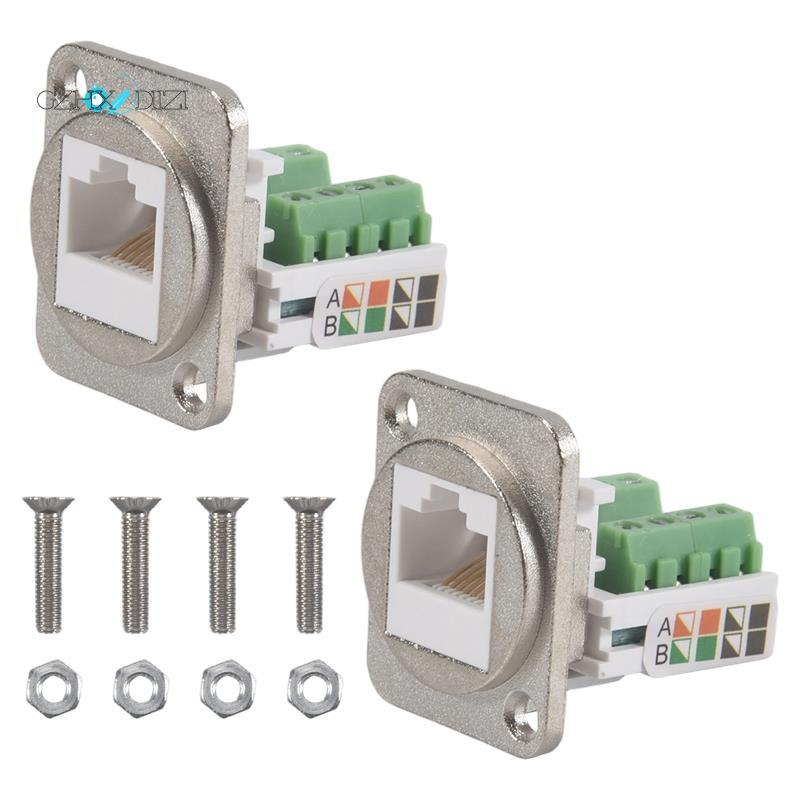 Gzhxdiizi2PCS RJ45 แผง Mount Terminal Adapter, RJ45/8P8C แผงหญิง Mount Connector, RJ45 Solderless Te
