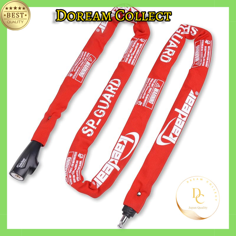 Kaedear Bike Lock Chain Lock Key Chain Length 2000mm Square Chain Diameter 6mm High Durability Cylin