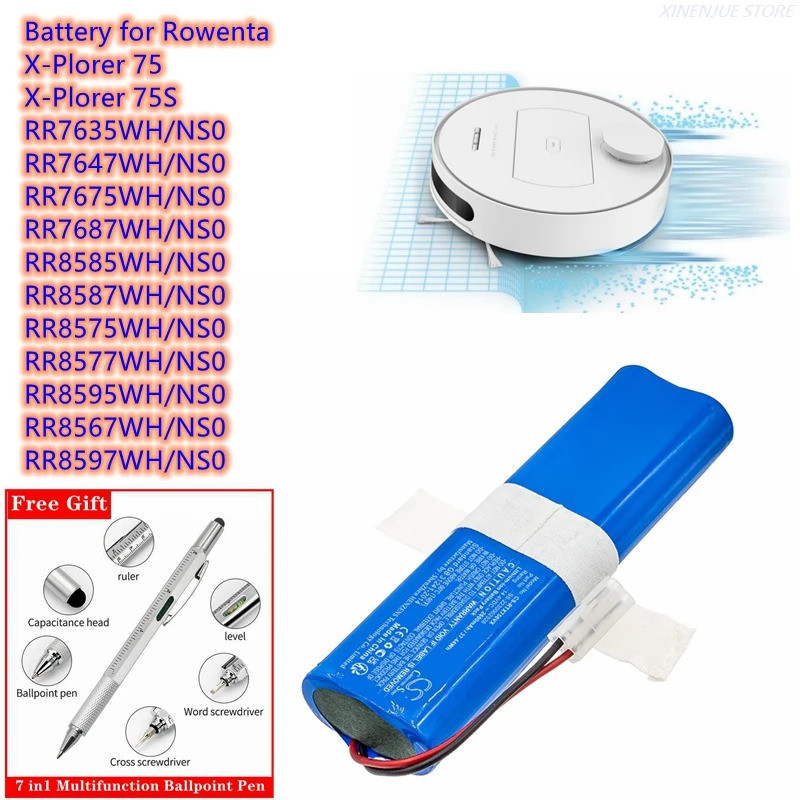 แบตเตอรี่เครื่องดูดฝุ่นหุ่นยนต์ SS-2230002528 สําหรับ Rowenta X-Plorer 75 ,S75,75S, RR8575WH, RR8577
