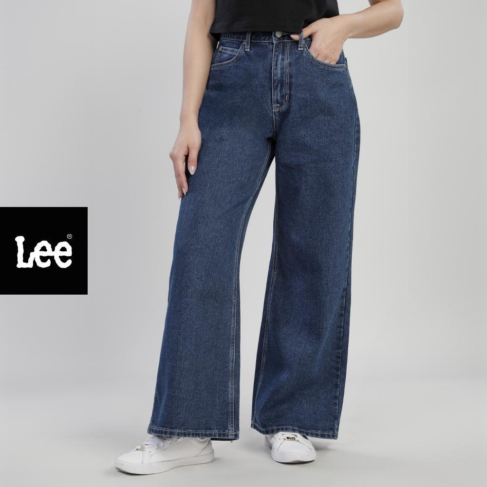 LEE กางเกงยีนส์ผู้หญิง เอวสูง ทรงขากว้าง รุ่น LE F325WWIDF05  สียีนส์กลาง