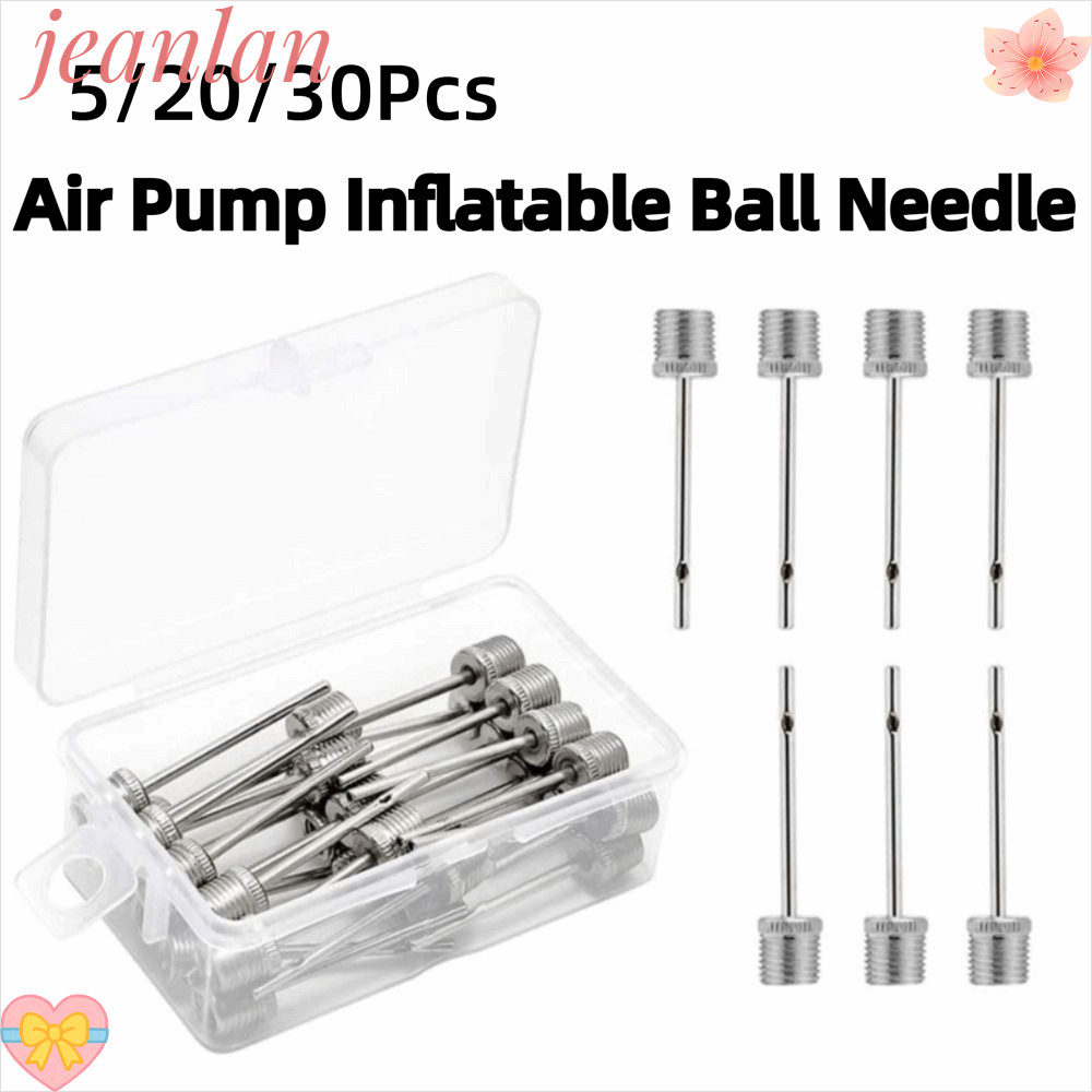 JLAN 5/20/30 ชิ้นปั๊มลม Inflatable Ball เข็ม, Adaptors พร้อมรู Adaptor ปั๊ม Pin, แบบพกพา Multi-Function หัวฉีด Air เข็มสําหรับ 4 ซม.ฟุตบอลบาสเกตบอลฟุตบอลวอลเลย์บอล