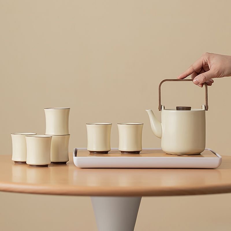 [Beam-Lifting Design สบาย Smooth] Small Fresh Beam-Lifting Pot Kung Fu ชุดชาเซรามิคสไตล์จีน Modern S