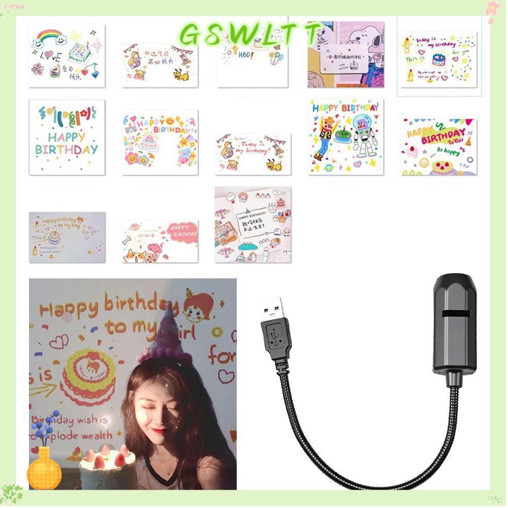 GSWLTT โคมไฟสร้างบรรยากาศ, 1 Light+9/11/13/15 รูปภาพเปลี่ยน USB Powered LED Projection Lamp, 5V USB 