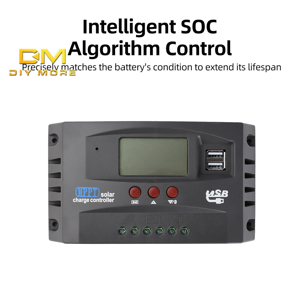 DIYMORE 12 V/24 V 30A 60A 100A MPPT Solar Controller LCD Solar Charge Controller รองรับแบตเตอรี่ตะกั
