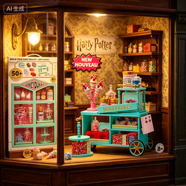 Mgas Miniverse Honeydukes รถเข็น Harry Potter สะสม Diy เรซิ่นเล่นชุด 50 Plus Mini อาหารแบบจําลองไม่ก