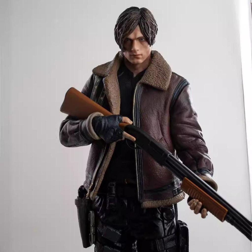 [มาใหม่] Resident Evil Zombies Hunter เสื้อแจ็คเก็ตหนังชาย Leon รุ่นที่สอง GK รูปชนิดบรรจุกล่องกองกํ