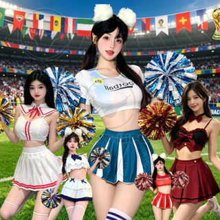 สวมบทบาท สาวเชียร์ลีดเดอร์ฟุตบอลโลก กระโปรงสั้นน่ารักและเซ็กซี่ หลากหลายสไตล์ ชุดนักเรียน JK ยั่วยวนสามีของเธอ