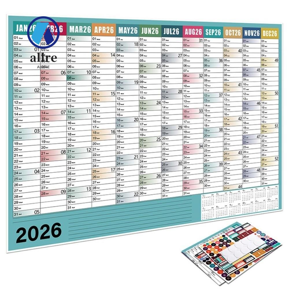 ALLRE Calendar Planner Sheet, Agenda Organizer Annual Planner Wall Hanging Calendar, To Do List Sche