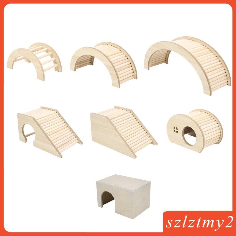 [Szlztmy2] ไม้สัตว์เล็ก Hideout Hamster House และ Habitat Accessories กิจกรรมของเล่น