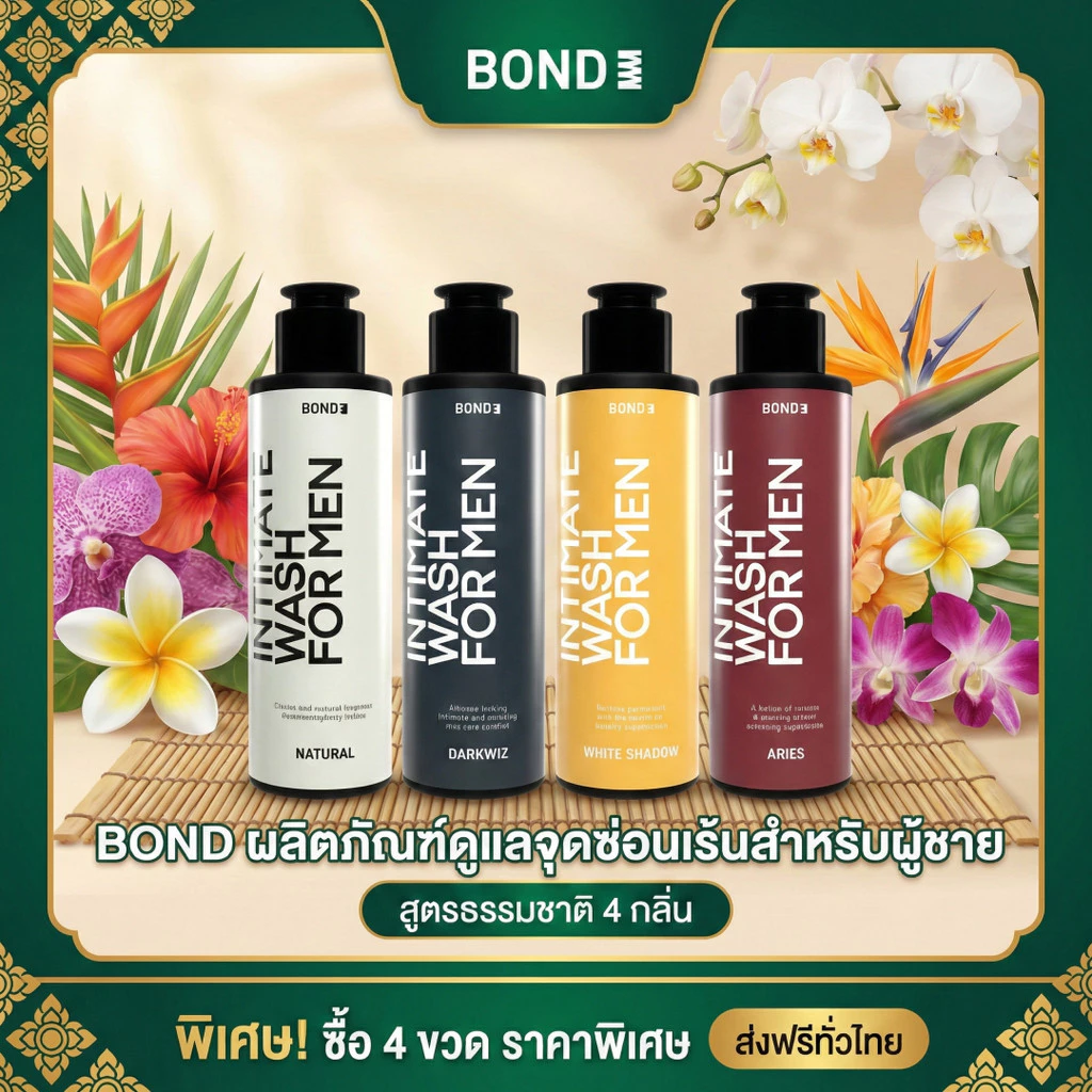 BOND Intimate Wash For Men ผลิตภัณฑ์ล้างจุดซ่อนเร้นผู้ชาย ลดกลิ่น อ่อนโยน สดชื่นยาวนาน